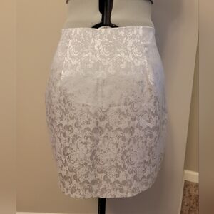 Elegant White Floral Skirt